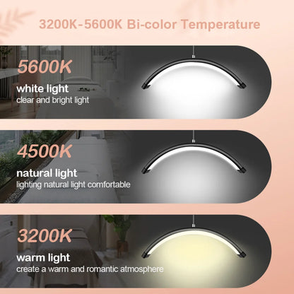 Lampe d'appoint sur pied demi-lune