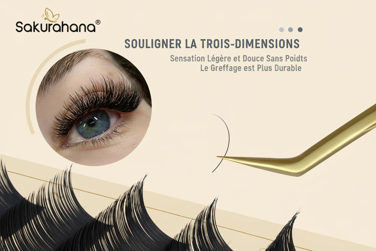 Extension SAKURAHANA cils individuels Premium Long Noir matte 8-15