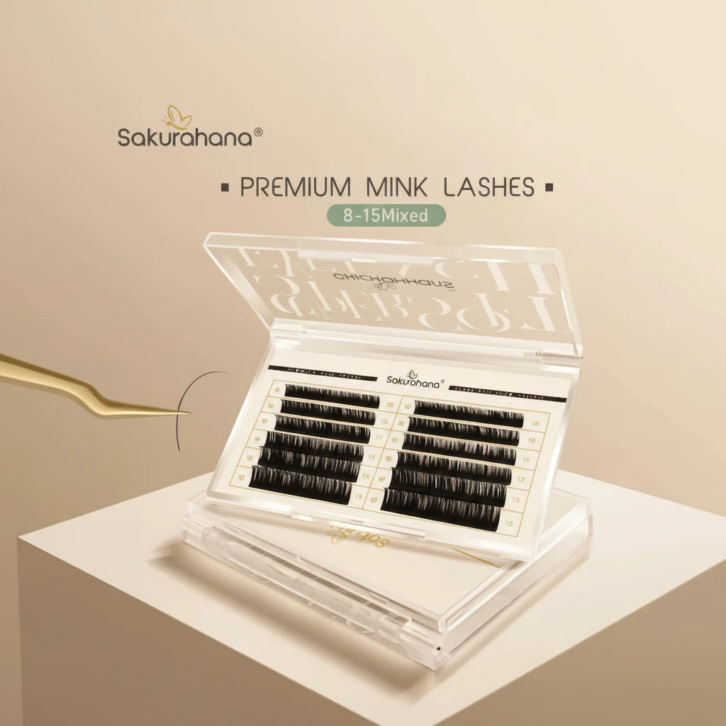 Extension SAKURAHANA cils individuels Premium Long Noir matte 8-15