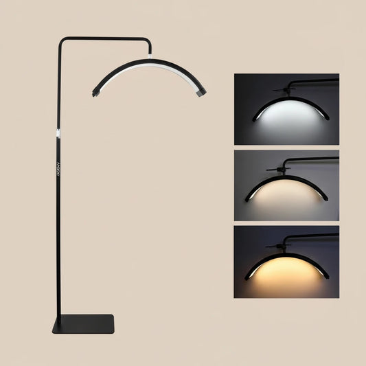 Lampe d'appoint sur pied demi-lune