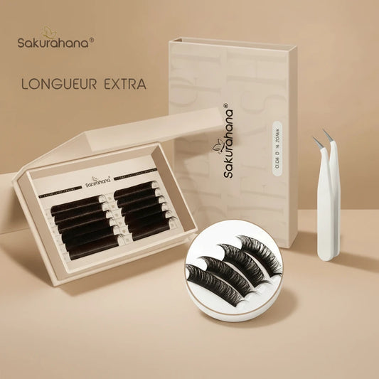 Extension SAKURAHANA cils individuels Premium Long Noir matte 15-20